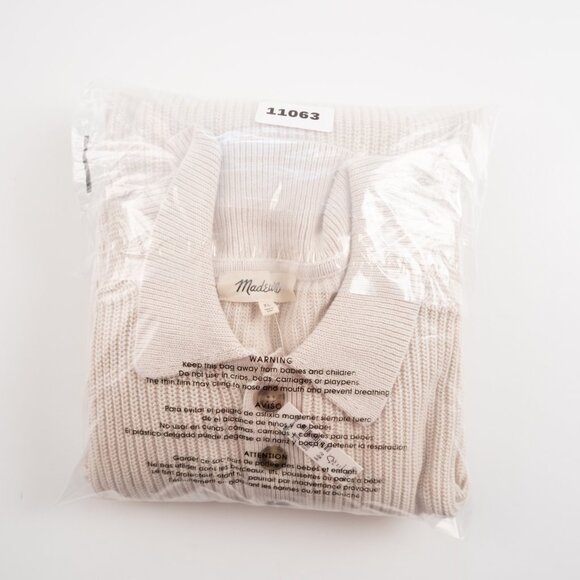 NEW MADEWELL Cotton-Linen Long-Sleeve Sweater Polo size XL - Picture 12 of 12